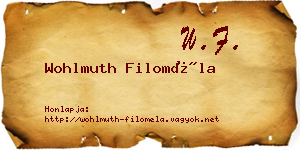 Wohlmuth Filoméla névjegykártya